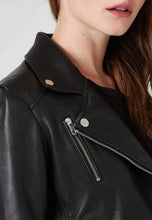 Load image into Gallery viewer, Women’s Black Leather Biker Jacket