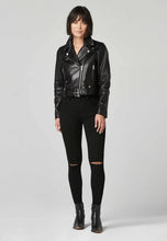 Load image into Gallery viewer, Women's Black Leather Biker Jacket