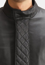 Load image into Gallery viewer, Men's Black Leather Trench Coat