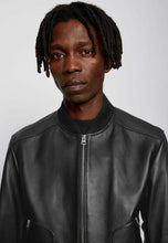 Load image into Gallery viewer, classic leather bomber jacket