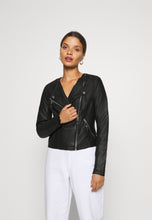 Load image into Gallery viewer, Women’s Black Leather Biker Jacket