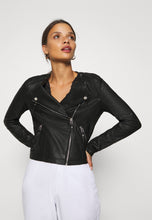 Load image into Gallery viewer, Women’s Black Leather Biker Jacket
