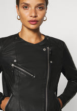 Load image into Gallery viewer, Women’s Black Leather Biker Jacket