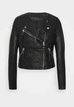 Load image into Gallery viewer, Women’s Black Leather Biker Jacket