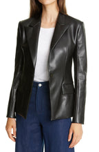 Load image into Gallery viewer, Women’s Classic Black Leather Blazer