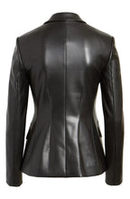 Load image into Gallery viewer, Women’s Classic Black Leather Blazer
