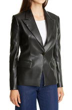 Load image into Gallery viewer, Women’s Classic Black Leather Blazer