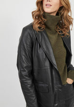 Load image into Gallery viewer, Women’s Oversized Black Leather Blazer