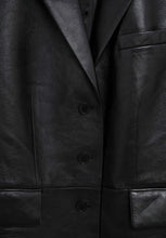 Load image into Gallery viewer, Women’s Oversized Black Leather Blazer