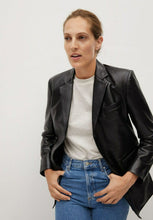 Load image into Gallery viewer, Women's Black Leather Blazer