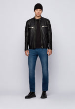 Load image into Gallery viewer, Men’s Black Leather Biker Jacket