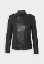 Load image into Gallery viewer, Black Leather Biker Jacket for Men