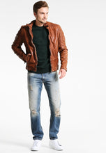 Load image into Gallery viewer, Men's Leather Biker jacket