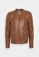 Load image into Gallery viewer, brown leather jacket men
