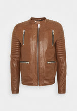 Load image into Gallery viewer, brown leather jacket men