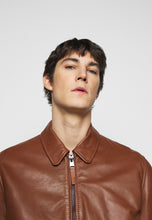 Load image into Gallery viewer, brown leather bomber jacket vintage