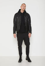 Load image into Gallery viewer, mens black leather jacket