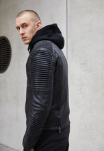 Load image into Gallery viewer, black leather jacket for men