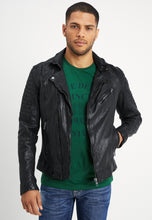 Load image into Gallery viewer, Men's Black Distressed Biker Jacket