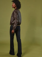 Load image into Gallery viewer, Women's Chocolate Brown Leather Bomber Jacket