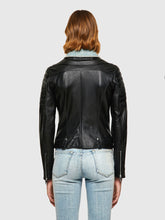 Load image into Gallery viewer, Women’s Black Leather Biker Jacket