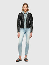 Load image into Gallery viewer, Women’s Black Leather Biker Jacket