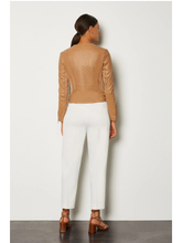 Load image into Gallery viewer, Women’s Tan Beige Leather Biker Jacket