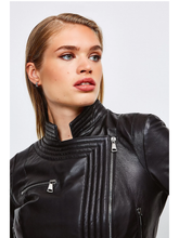 Load image into Gallery viewer, Women’s Black Leather Biker Jacket