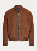 Load image into Gallery viewer, Men's Tan Brown Suede Leather Bomber Jacket