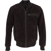 Load image into Gallery viewer, Men’s Black Suede Leather Bomber Jacket