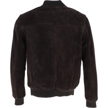 Load image into Gallery viewer, Men’s Black Suede Leather Bomber Jacket