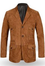 Load image into Gallery viewer, Men’s Tan Brown Suede Leather Blazer