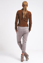 Load image into Gallery viewer, Women’s Tan Brown Suede Leather Biker Jacket