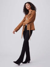 Load image into Gallery viewer, Women’s Tan Brown Suede Leather Belted Coat