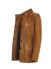 Load image into Gallery viewer, Women’s Tan Brown Suede Leather Button Downed Coat