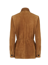 Load image into Gallery viewer, Women’s Tan Brown Suede Leather Button Downed Coat