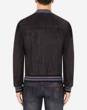Load image into Gallery viewer, Men's Black Suede Leather Bomber jacket