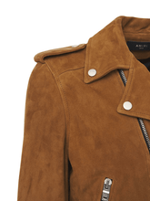 Load image into Gallery viewer, Men’s Tan Brown Suede Leather Biker Jacket
