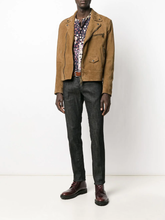 Load image into Gallery viewer, Suede Leather Biker Jacket