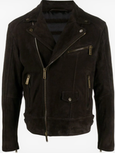 Load image into Gallery viewer, Men’s Black Suede Leather Biker Jacket