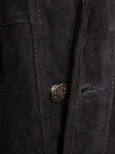 Load image into Gallery viewer, Men’s Black Suede Leather Trucker Jacket