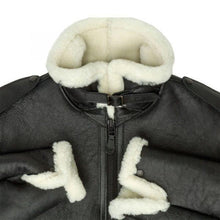 Load image into Gallery viewer, Men's B-6 Black Shearling Bomber Jacket - Classic Style