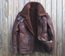 Load image into Gallery viewer, B3 Shearling Leather Bomber Jacket