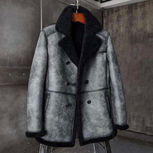 Load image into Gallery viewer, Men's B3 Shearling Hunting Jacket - Sheepskin Long Coat