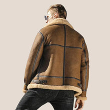 Load image into Gallery viewer, Brown Sheepskin Shearling Jacket for Men