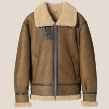Load image into Gallery viewer, Brown Sheepskin Shearling Jacket - Fur Jacket - Shearling Jacket