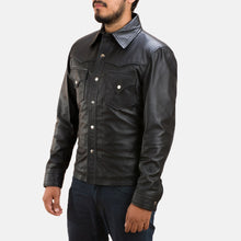 Load image into Gallery viewer, Men’s Black Classic Cowboy Leather Shirt
