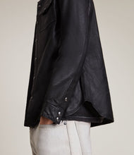Load image into Gallery viewer, Men’s Black Genuine Cowhide Leather Shirt