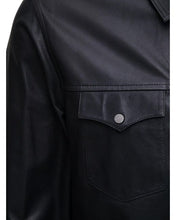 Load image into Gallery viewer, Men's Black Classic Leather Shirt Jeans Style