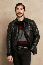 Load image into Gallery viewer, Men’s Black Trucker Genuine Leather Shirt
